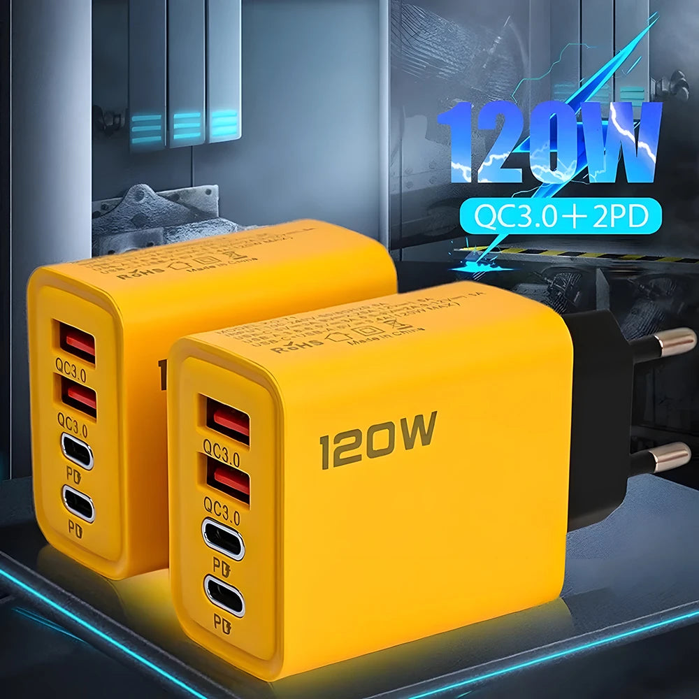 4 Ports USB C PD Charger Quick Charge 3.0 Type C USB