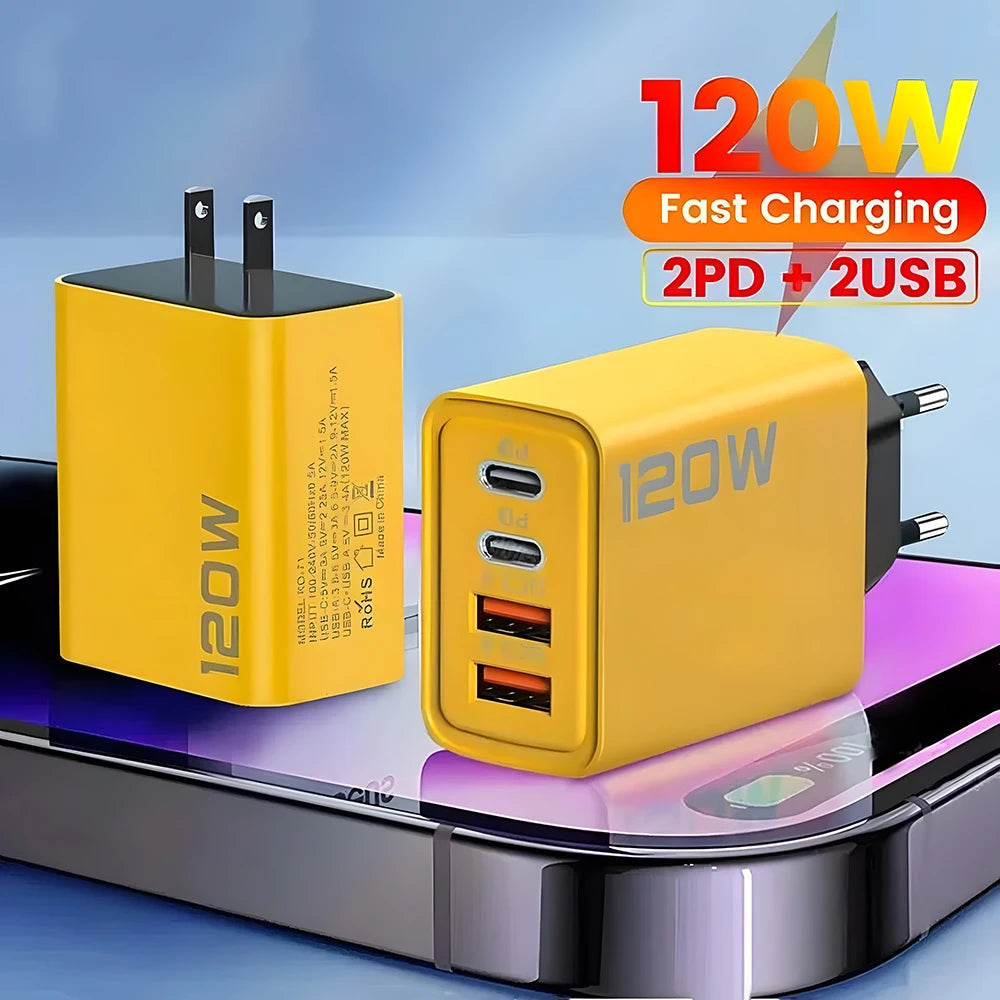4 Ports USB C PD Charger Quick Charge 3.0 Type C USB