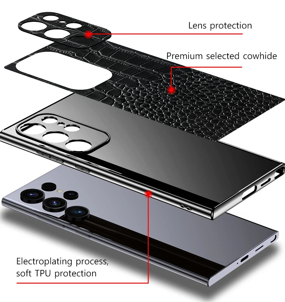 Genuine Leather Phone Case for Samsung Galaxy