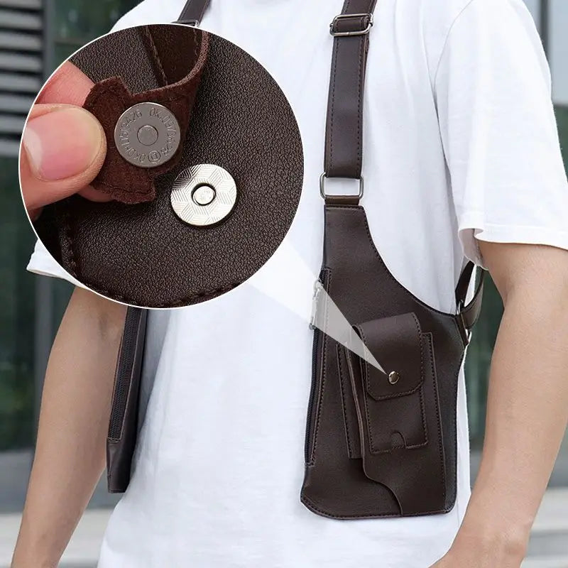 Retro Double Shoulder Strap Multi-pocket