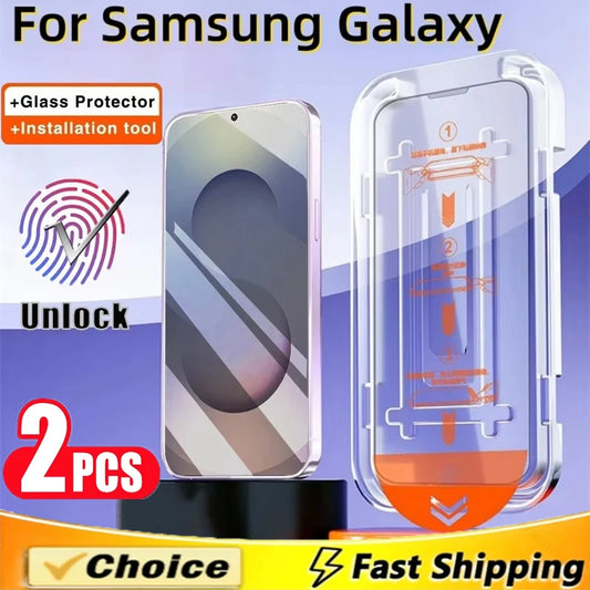 2Pcs Oleophobic Coating Tempered Glass for Samsung Galaxy