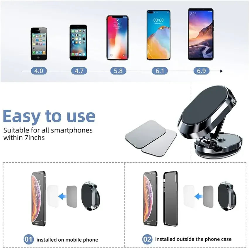1080 Magnetic Car Phone Holder Magnet Smartphone