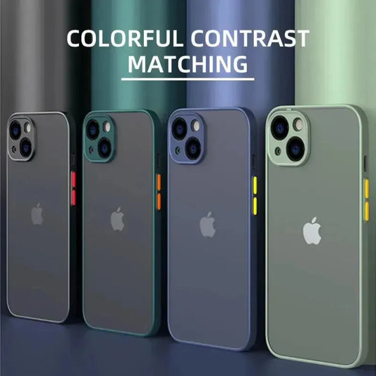 Shockproof Armor Matte Case For iPhone
