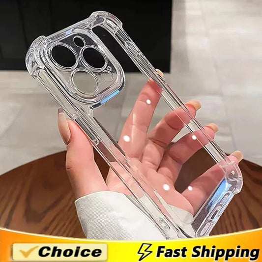 Transparent Phone Case for IPhone 16 11 12 13 14 15 Pro Max Mini TPU Silicone for IPhone XS Max XR 8 7Plus Back Cover Clear Case