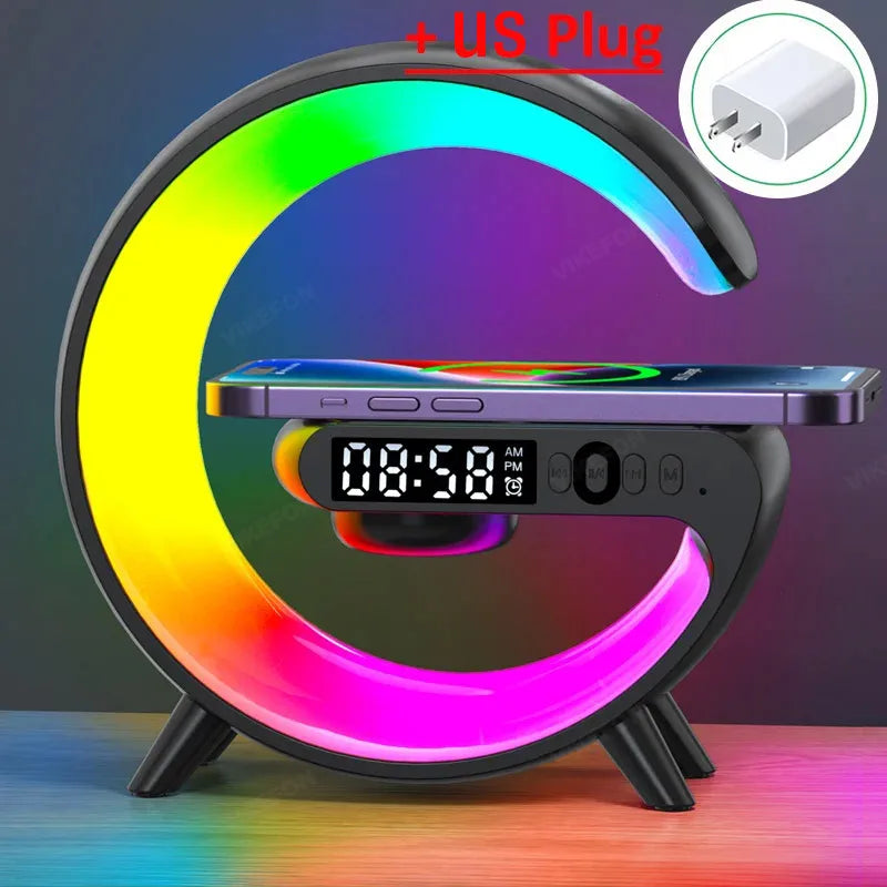 Multifunction Wireless Charger Stand Pad RGB Light
