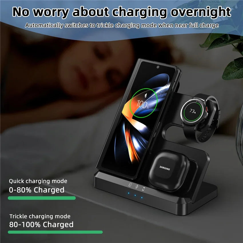 APPEL & SAMSUNG : 100W 3 in 1 Wireless Charger Stand