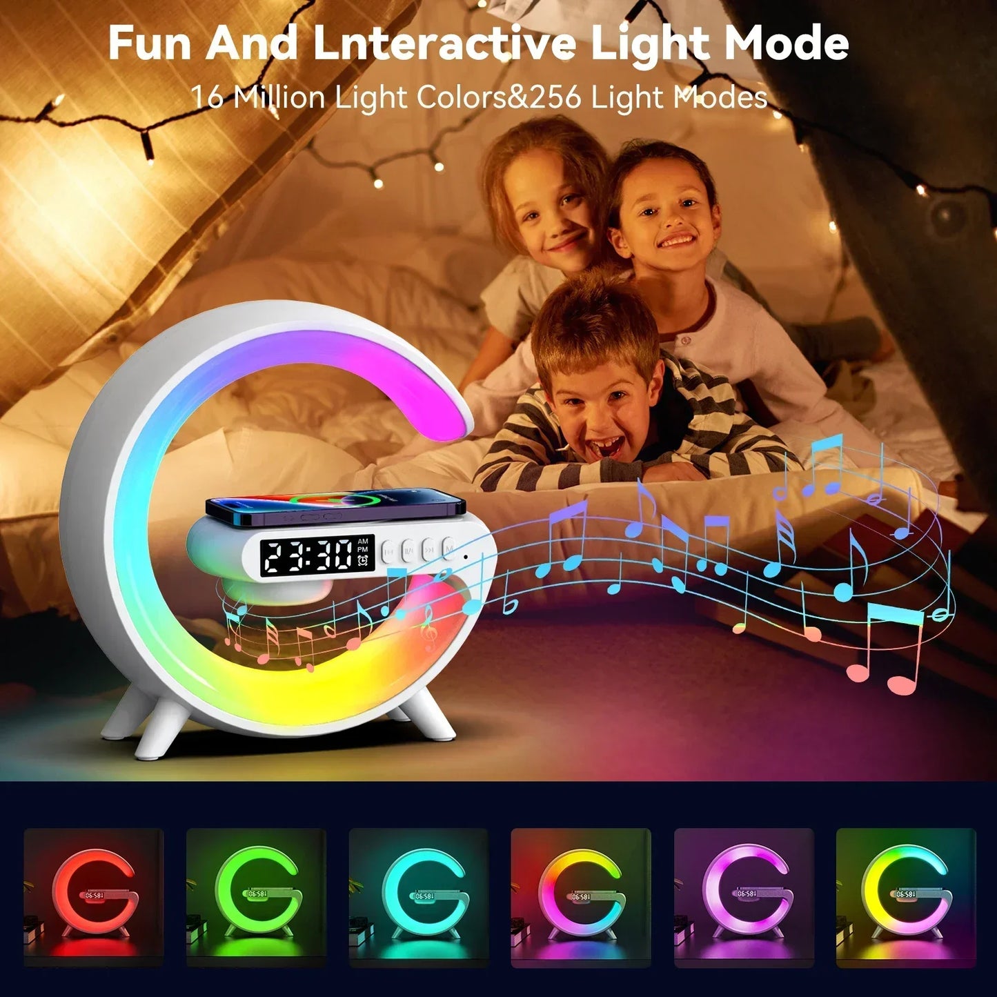 Multifunction Wireless Charger Stand Pad RGB Light