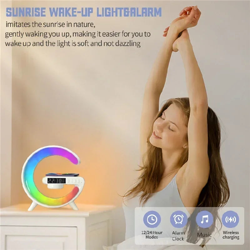Multifunction Wireless Charger Stand Pad RGB Light