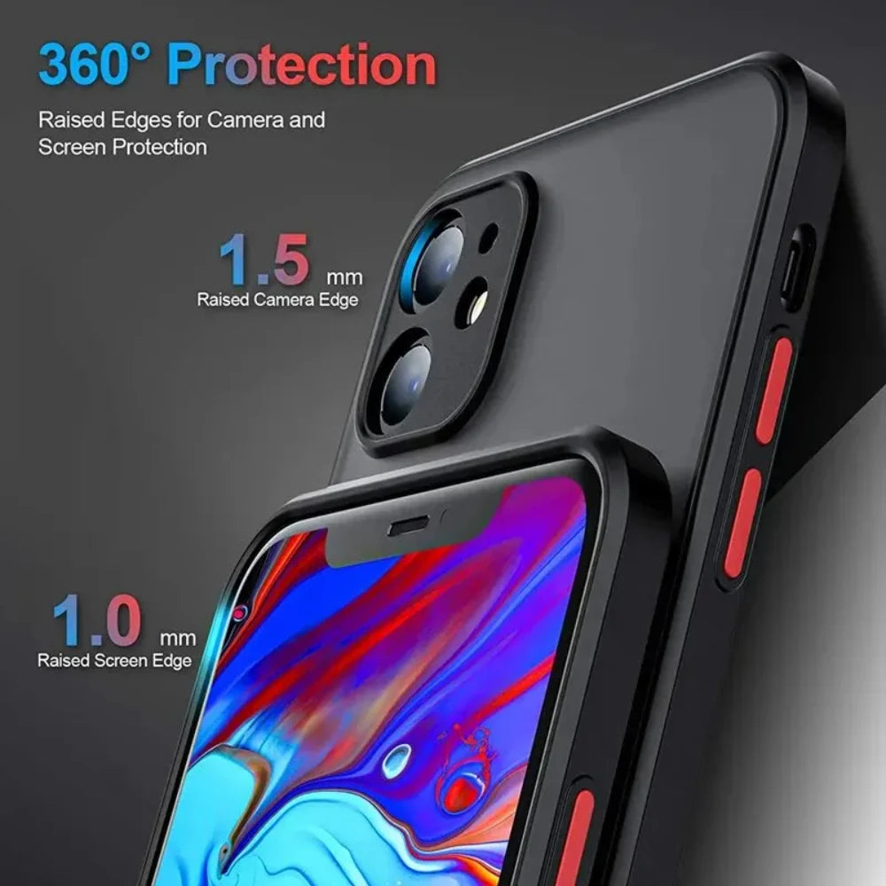 Shockproof Armor Matte Case For iPhone