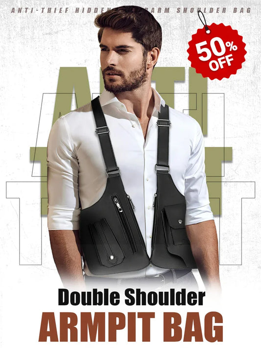 Retro Double Shoulder Strap Multi-pocket