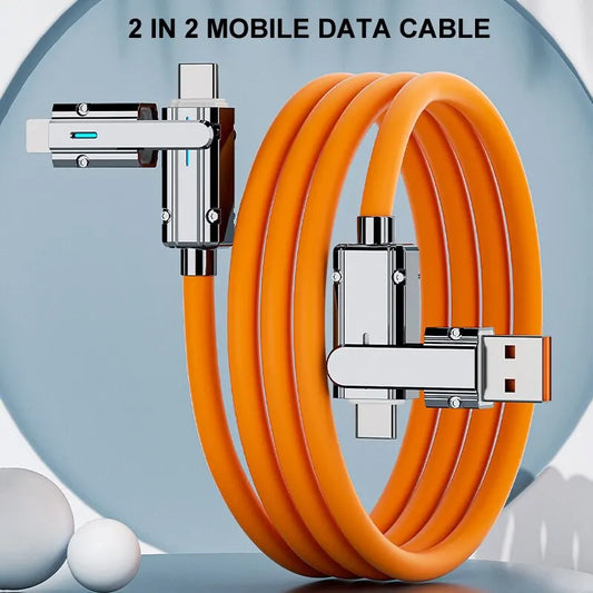 Type C To Typec Cable 2-In-2 66W Pd Fast Charging Usb