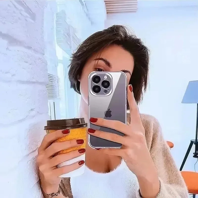 Transparent Phone Case for IPhone 16 11 12 13 14 15 Pro Max Mini TPU Silicone for IPhone XS Max XR 8 7Plus Back Cover Clear Case