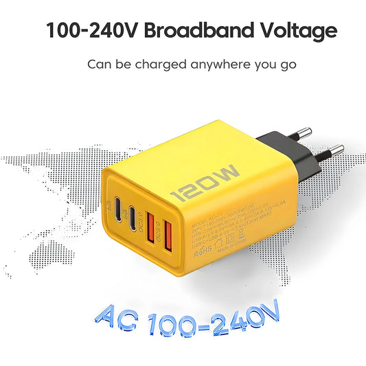4 Ports USB C PD Charger Quick Charge 3.0 Type C USB
